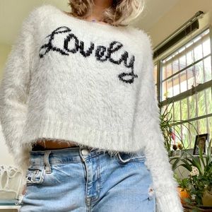 INDEX lovely Cropped fuzzy Wool Sweater / S